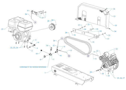 GC8HGA-B Air Compressor Assembly Parts