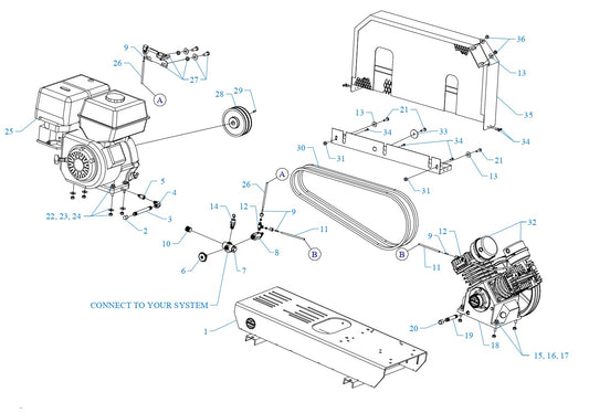 GT8HGB-B Single Phase Air Compressor Assembly Parts By Jenny