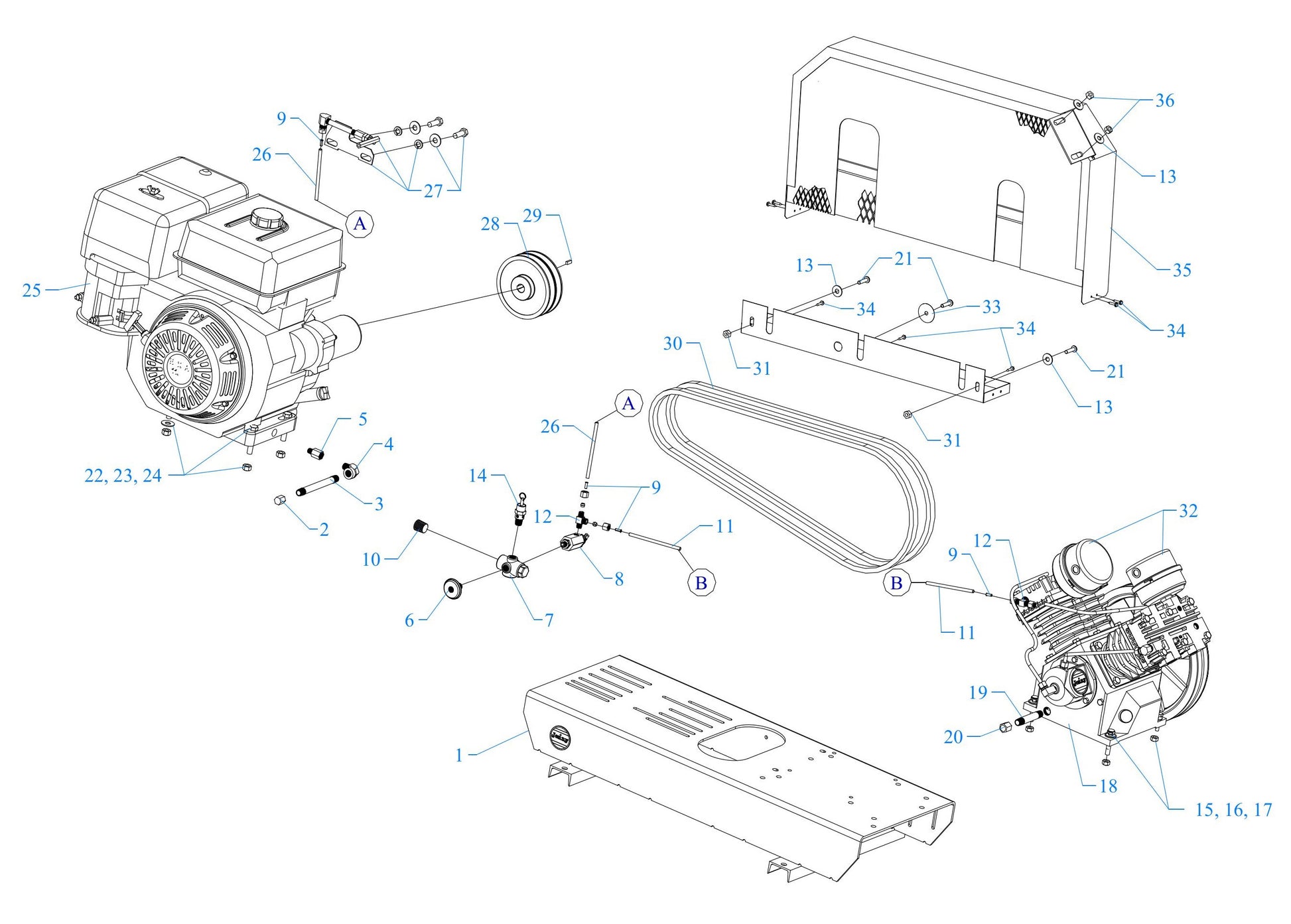 GT11HGB-B Single Phase Assembly Parts