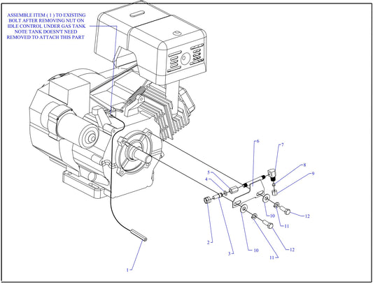 GT11HGB-B 11 & 13HP Honda Throttle Idle Control Assembly Parts