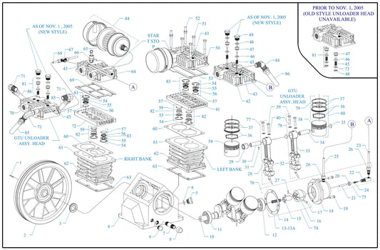 GT2C-60C-SSC Four Cylinder-Two Stage Assembly Parts