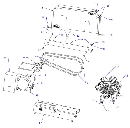 GT5B-B Air Compressor Single &amp; Three Phase  Assembly Parts By Jenny