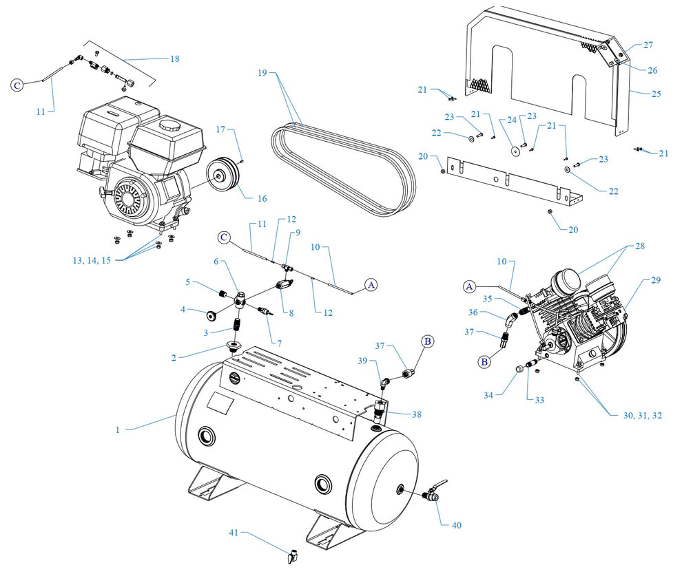 GT5HGB-30T Two Stage Air Compressor Assembly Parts By Jenny