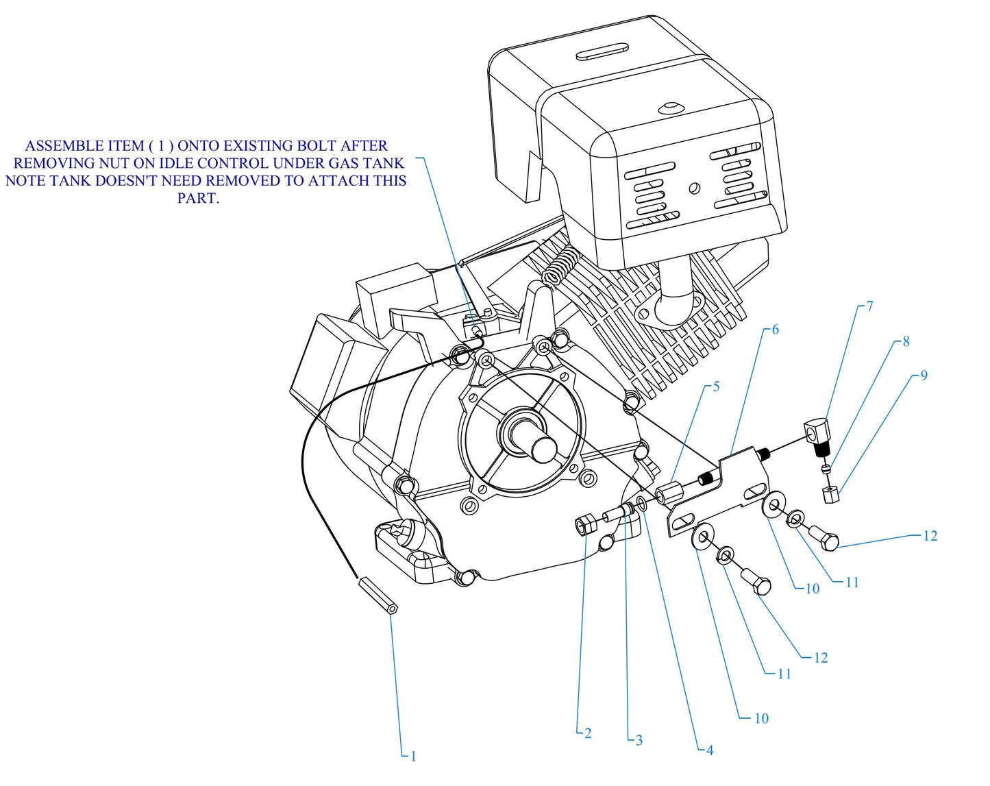 GT8HGB-B 8HP Honda Throttle Idle Control Assembly Parts