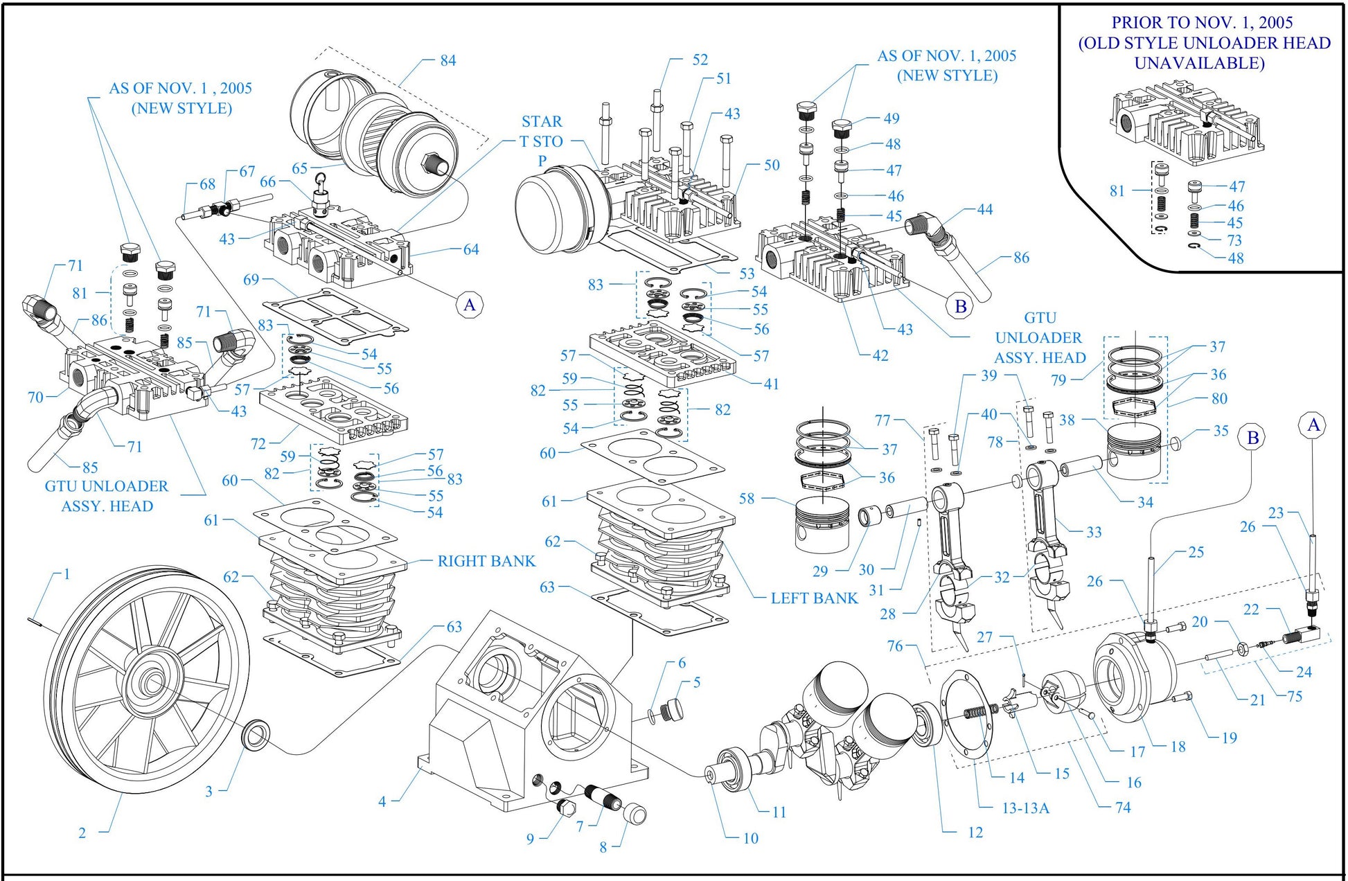 GT8HGB-B Four Cylinder-Two Stage Assembly Parts
