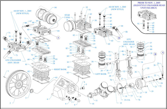 GT8HGB-B Four Cylinder-Two Stage Assembly Parts