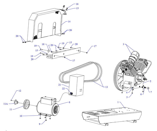 J5A-B Single &amp; Three Phase Air Compressor Assembly Parts By Jenny