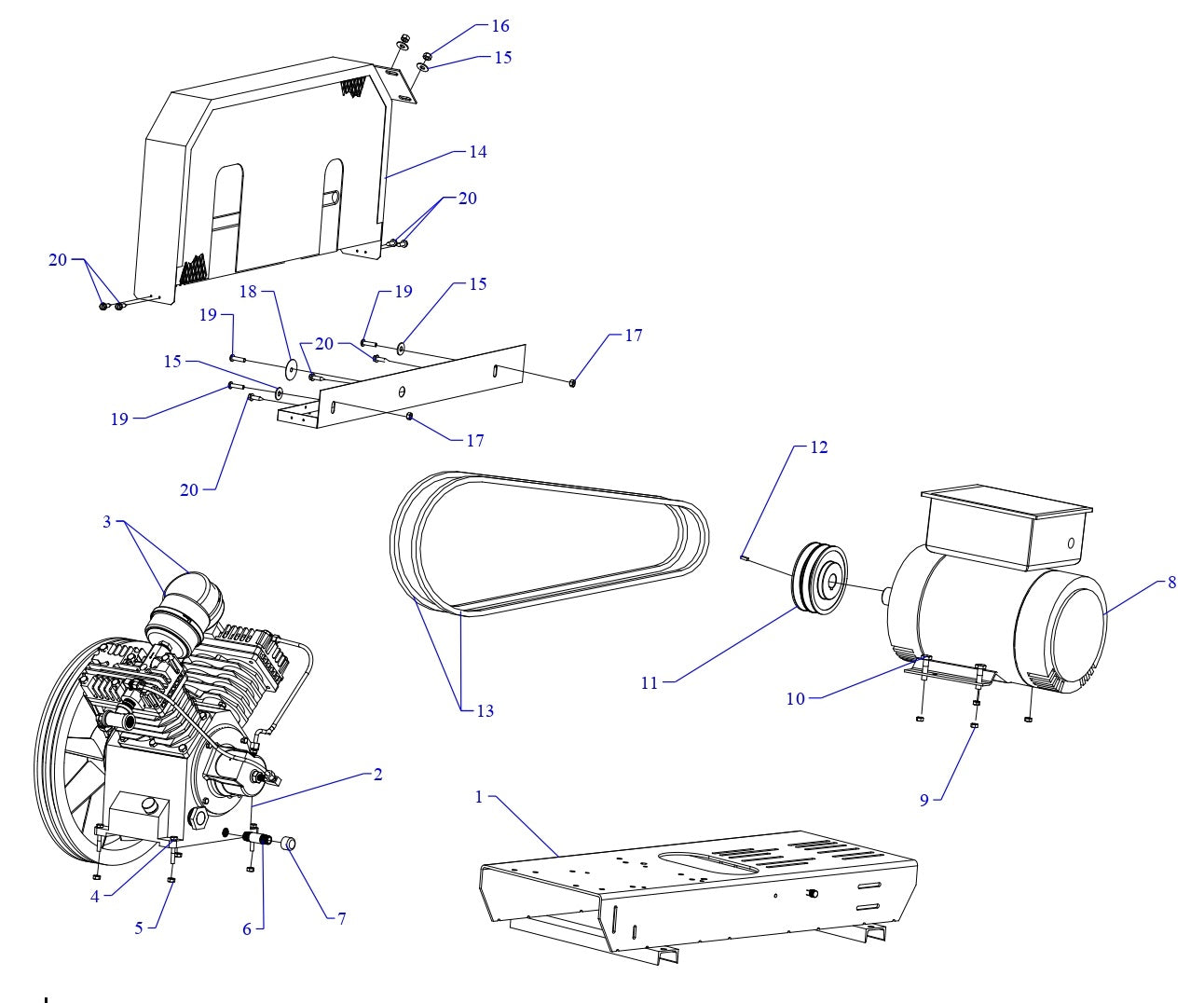 J5S-BS Single &amp; Three Phase Air Compressor Assembly Parts By Jenny
