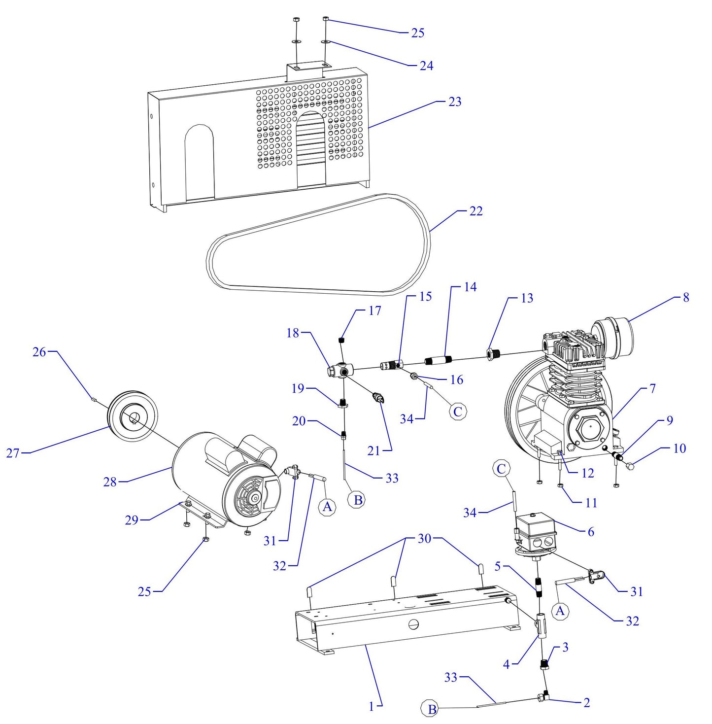 K34S-BS ACGK Single Phase Assembly Parts