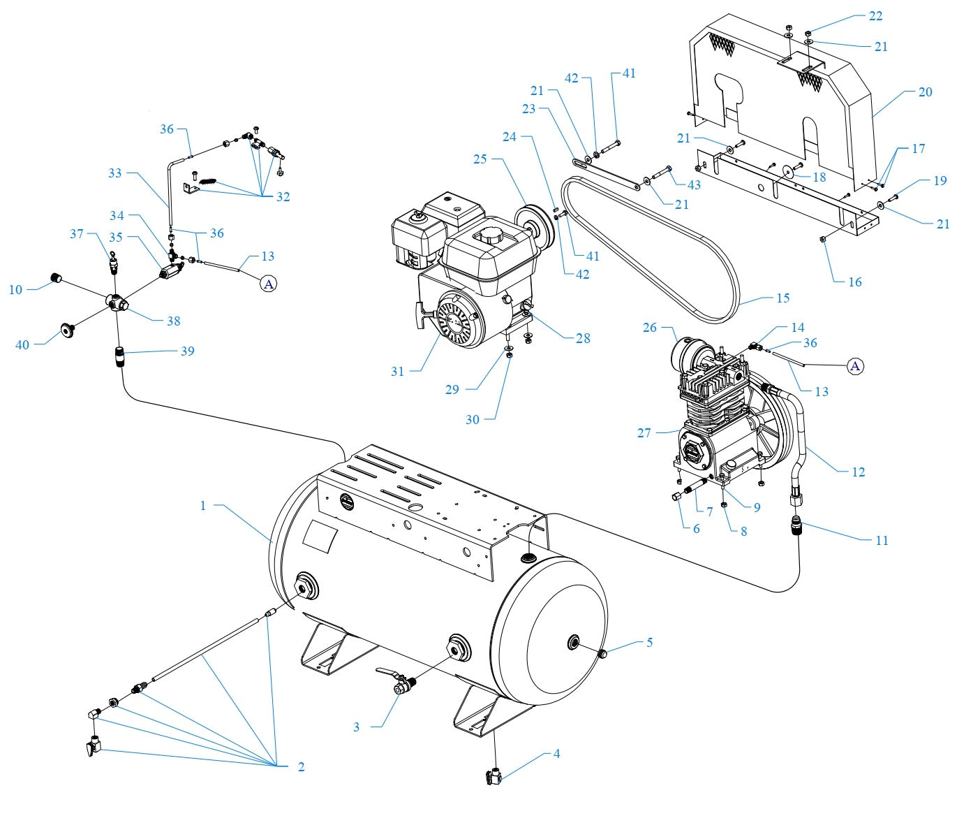 K5HGA-30T Two Stage Air Compressor Assembly Parts By Jenny