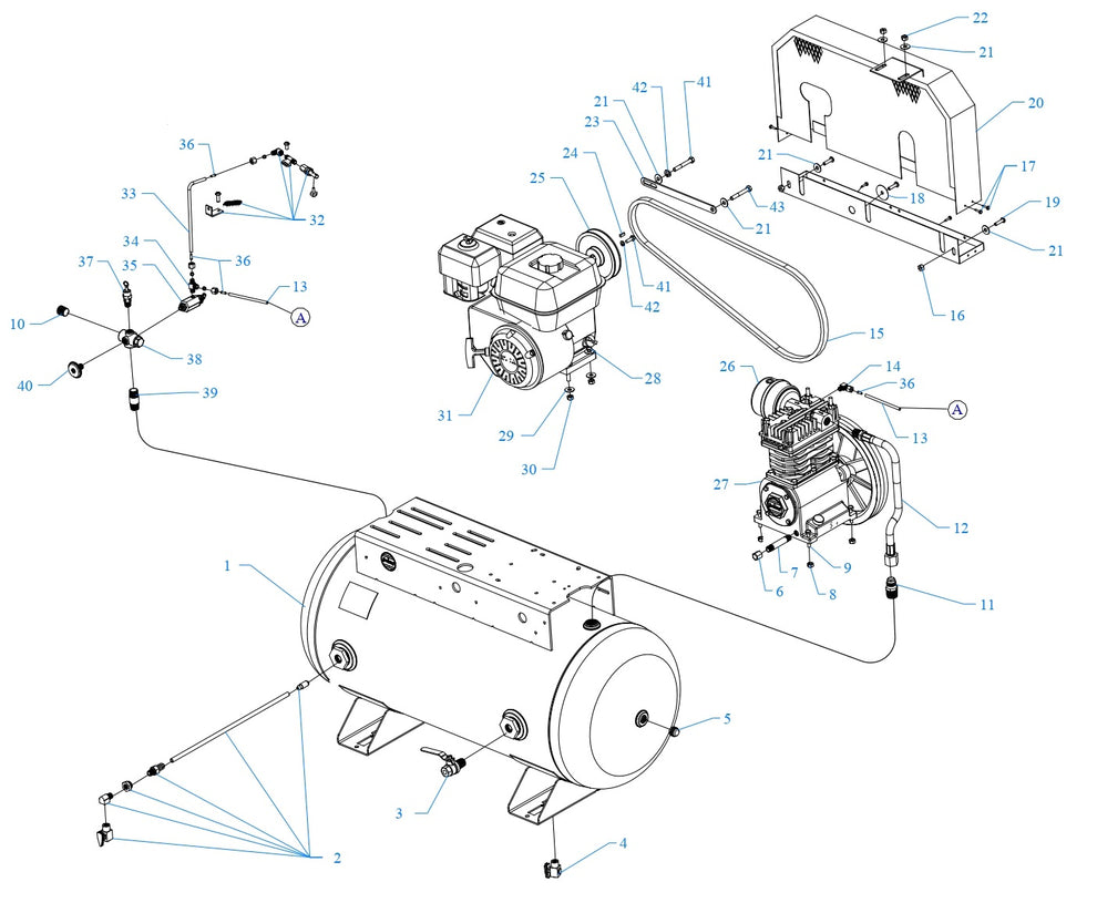 K5HGA-30T Two Stage Air Compressor Assembly Parts By Jenny