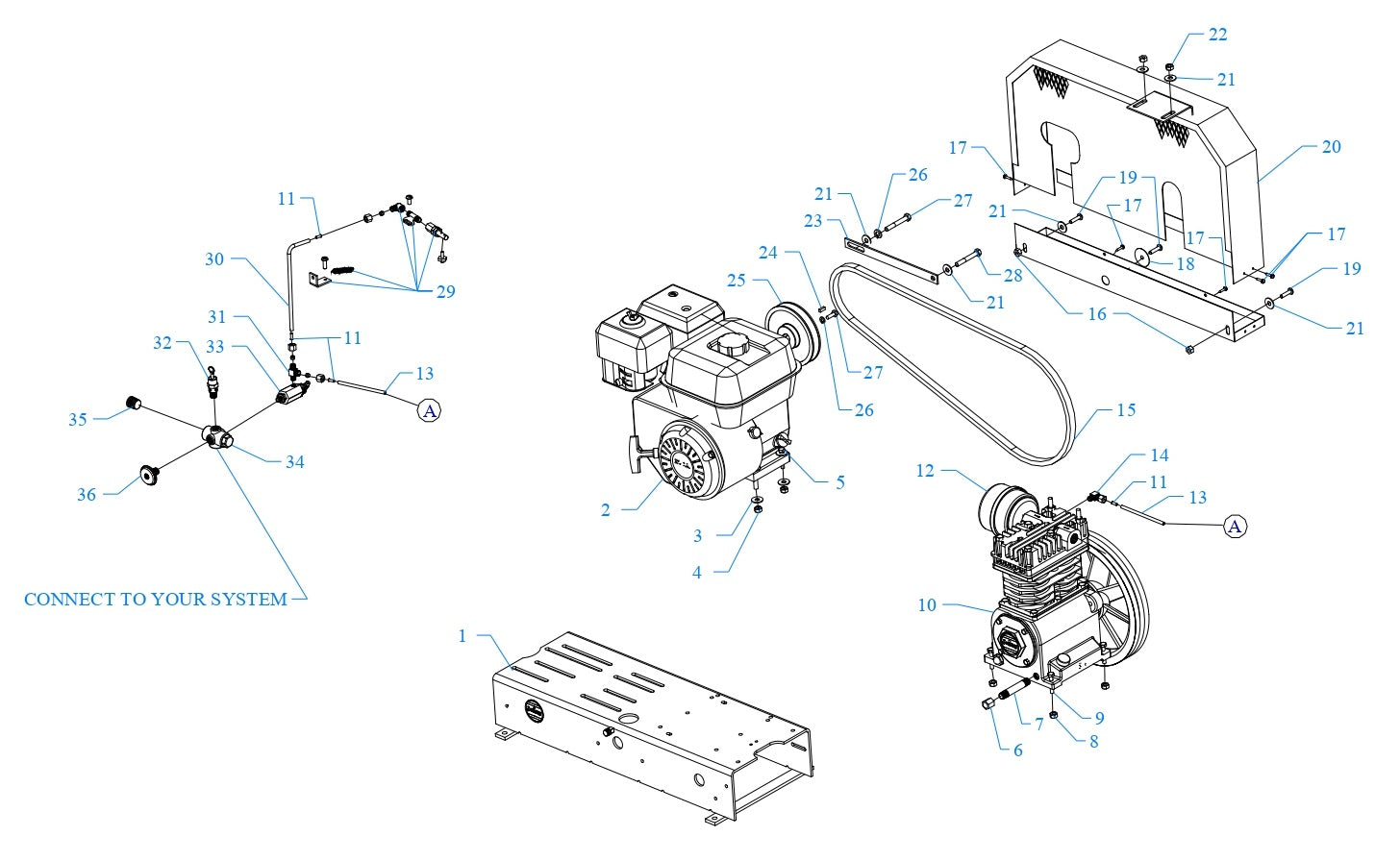 K5HGA-B Single Phase Air Compressor Assembly Parts By Jenny