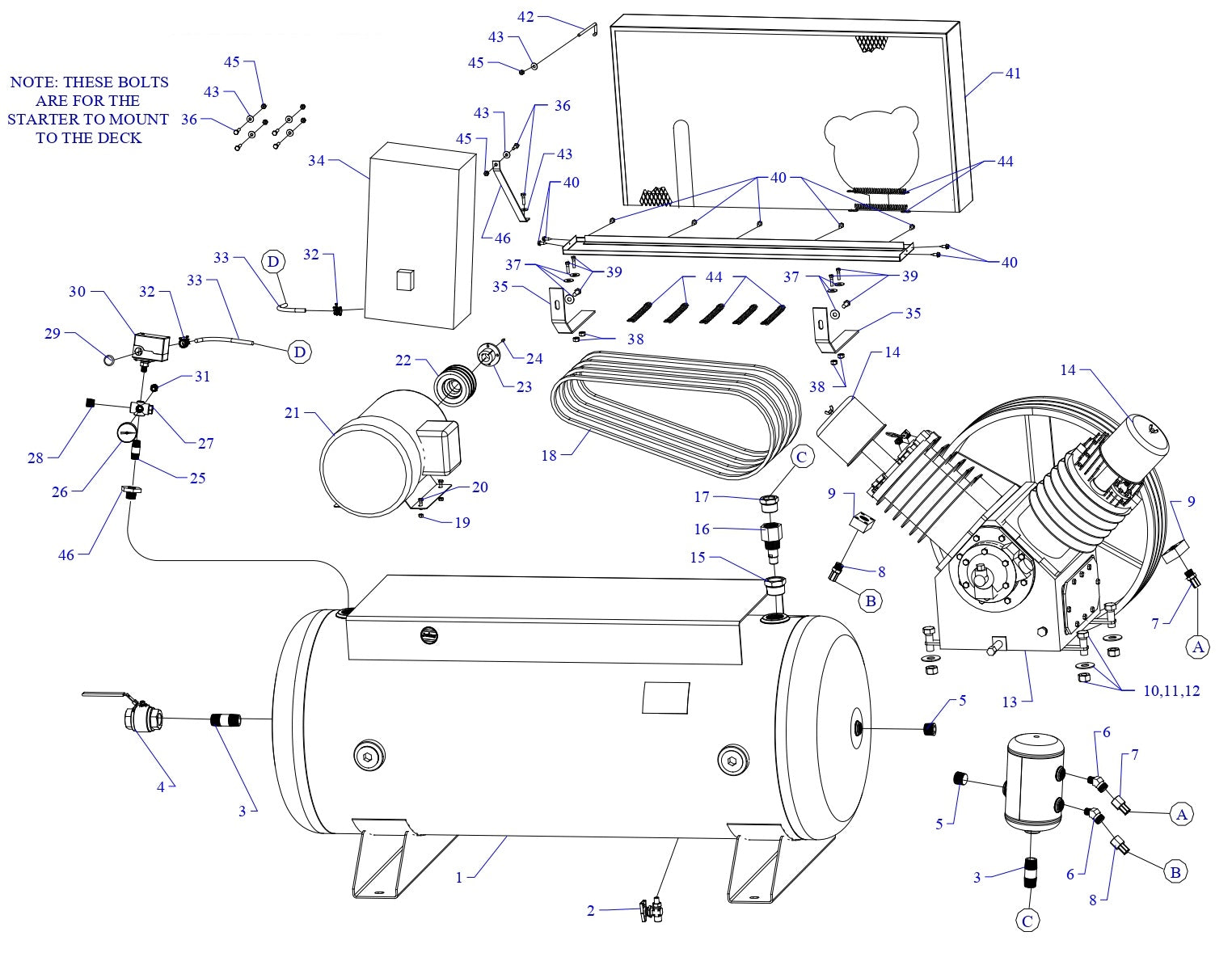 T25C-120C-SSC Single &amp; Three Phase Air Compressor Assembly Parts By Jenny