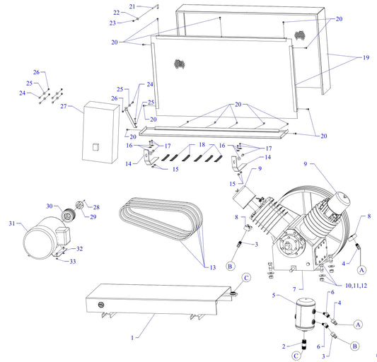 T20B-B Three Phase Assembly Parts