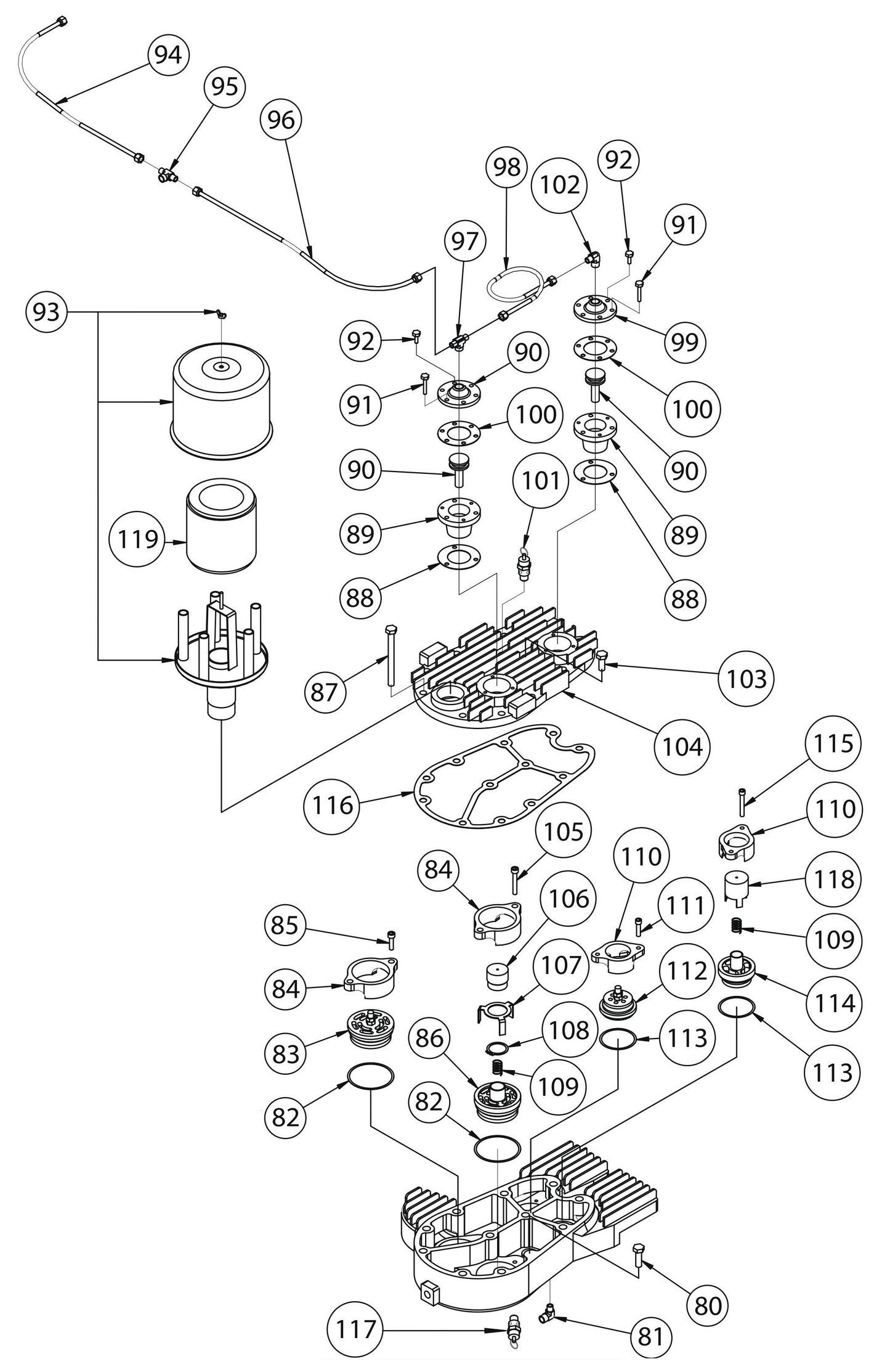 T20C-120C-SSC Air Compressor Assembly-3 Parts