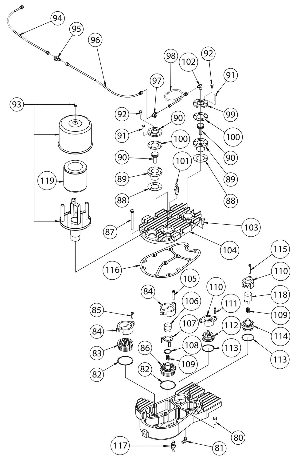 T25C-120C-SSC Air Compressor Assembly-3 Parts