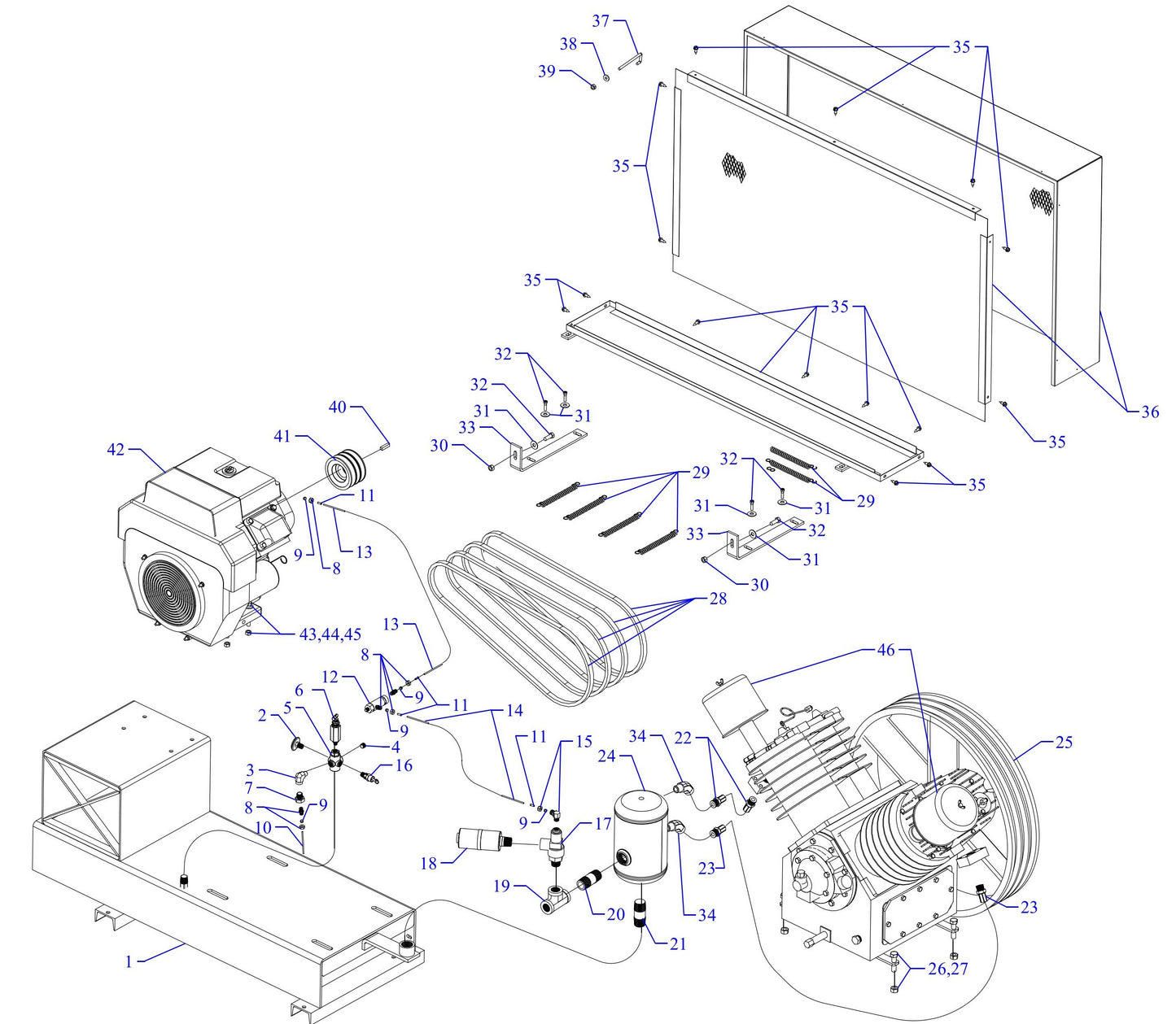 T25KGB-B Air Compressor Assembly Parts
