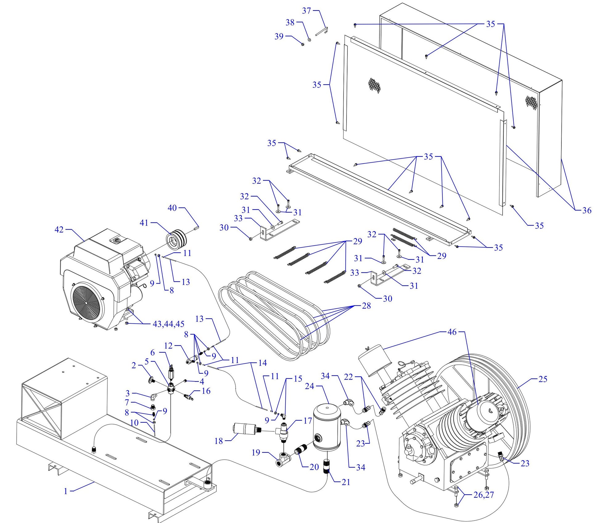 T25KGB-B Air Compressor Assembly Parts