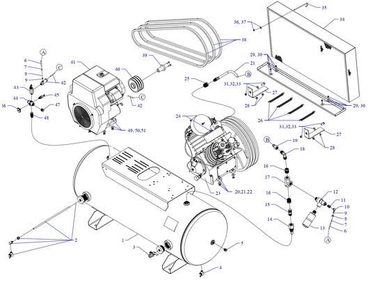 U18HGB-80T Two Stage Air Compressor Assembly Parts By Jenny