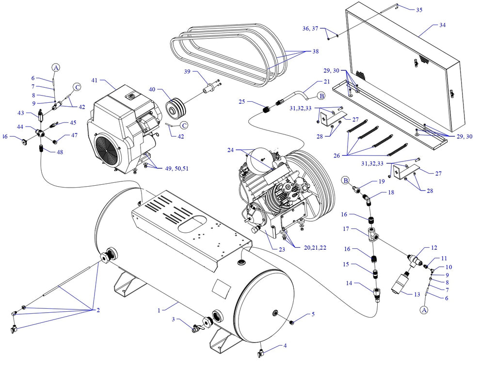 U18HGB-80T Two Stage Air Compressor Assembly Parts By Jenny