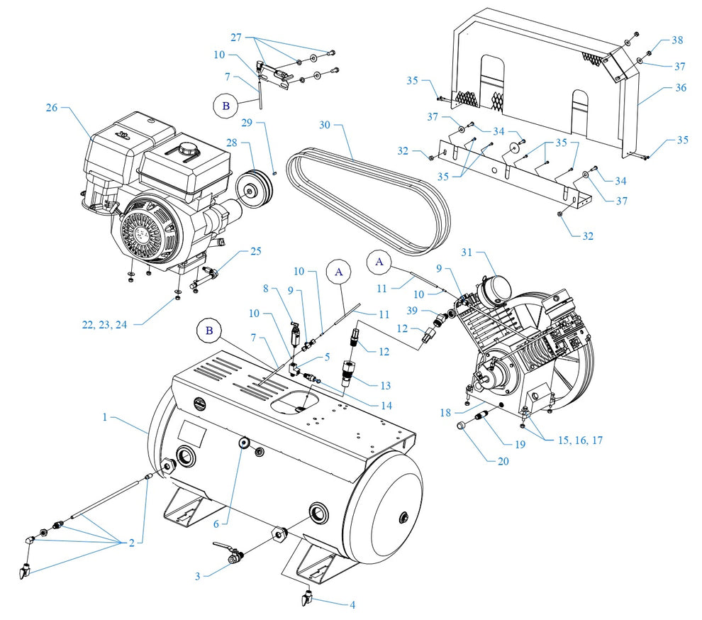 W11HGB-30T Two Stage Air Compressor Assembly Parts By Jenny