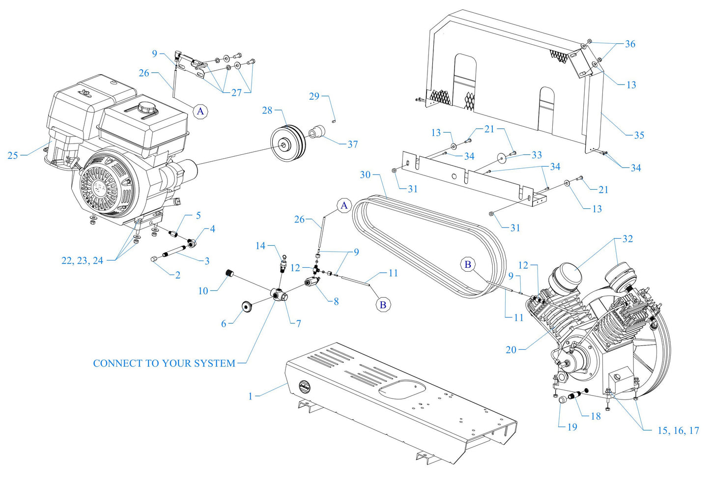 W11HGB-B Air Compressor Assembly Parts