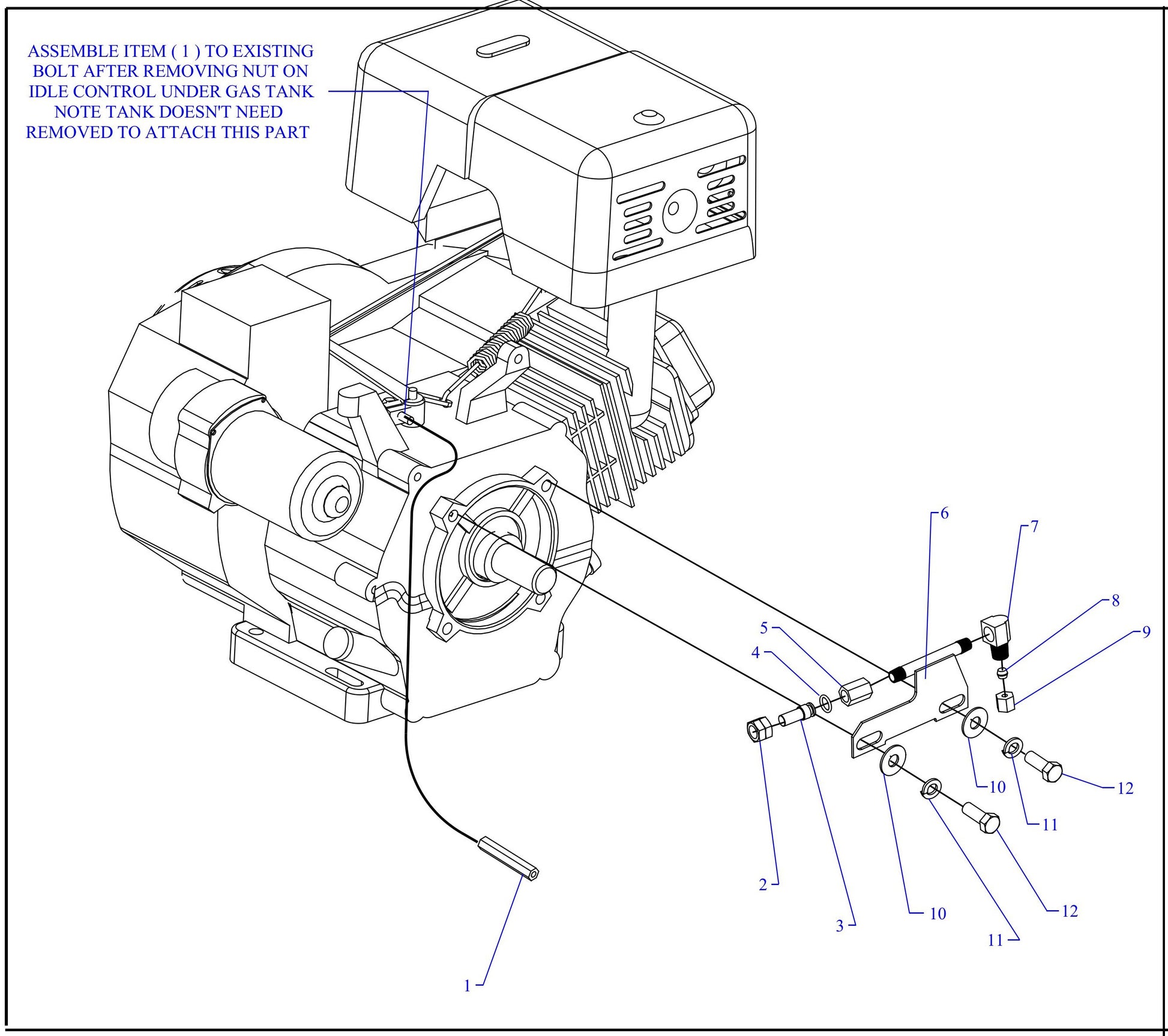 W11HGB-B 11&13HP Honda Throttle Idle Control Assembly Parts