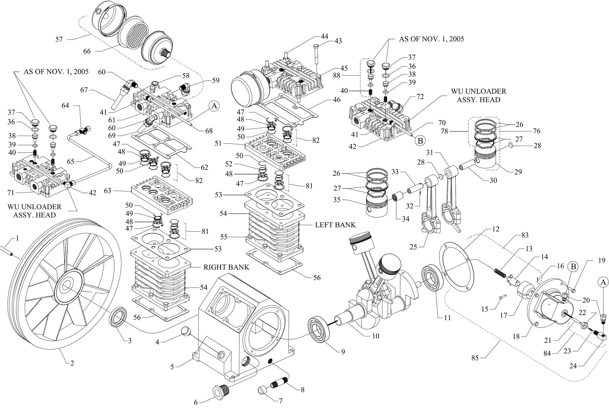 W11HGB-B Four Cylinder Two Stage Assembly Parts