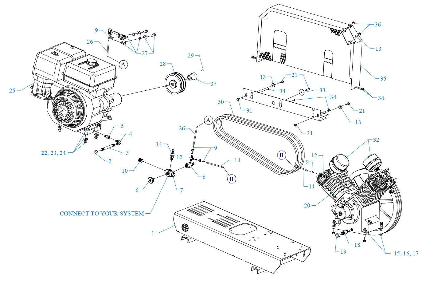 W11HGB-B Air Compressor Assembly Parts By Jenny