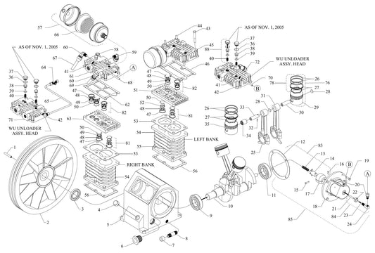 W3C-80C-SSC Four Cylinder Two Stage Assembly Parts