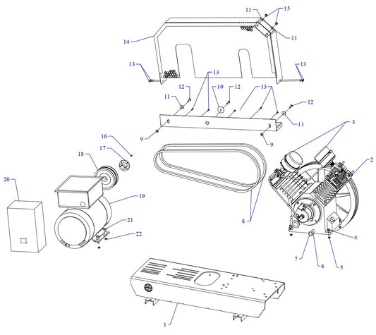 W3B-B Single &amp; Three Phase Air Compressor Assembly Parts By Jenny