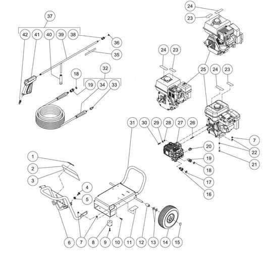 JP-2403-0MHB/0MVB/0MRB (sn:10173073-10731626) Frame Assembly Parts by Mi-T-M