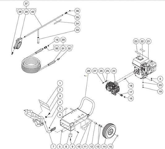 JP-2403-3MHB/3MSB (sn:10863747-99999999) Frame Assembly Parts by Mi-T-M