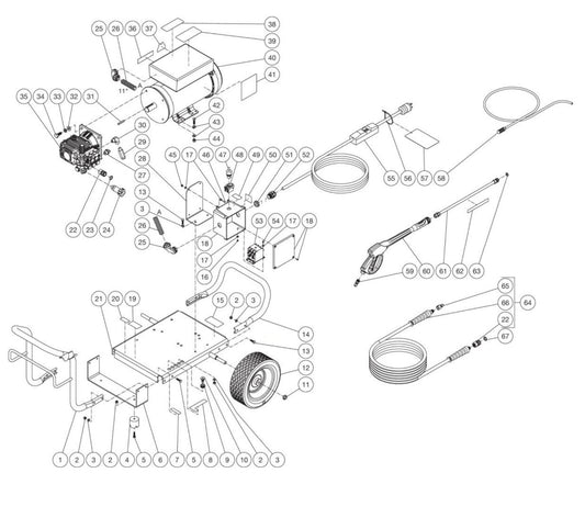 JP-2503-2ME1 (sn:0-99999999)  Frame Assembly Parts by Mi-T-M 