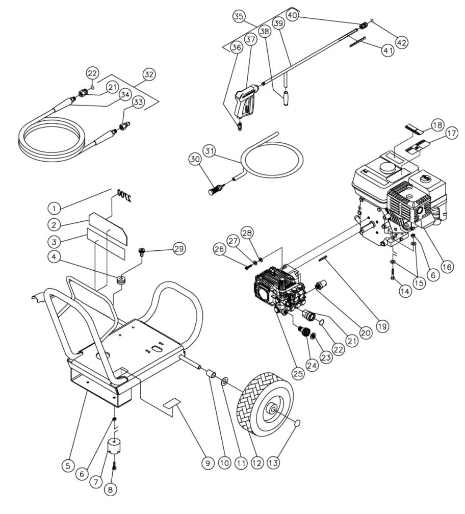 JP-2703-0MRB (sn:10070001-10173072) Frame Assembly Parts by Mi-T-M