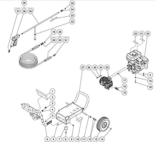 JP-2703-3MSB (sn:10863747-99999999) Frame Assembly Parts by Mi-T-M