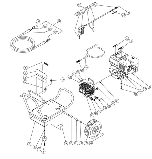 JP-2804-0MHB (sn:10070001-99999999) Frame Assembly Parts by Mi-T-M