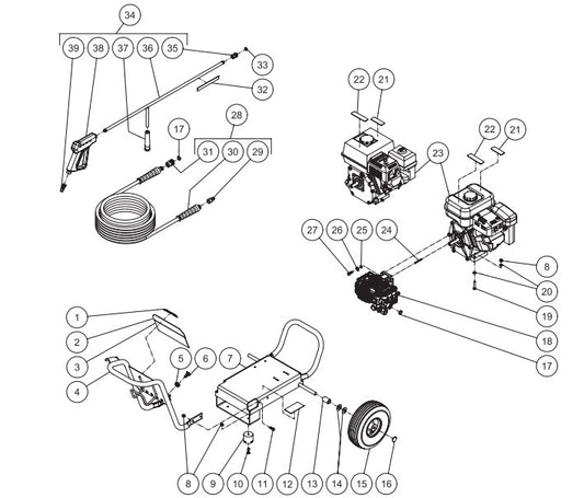 JP-3003-2MHB/2MRB (sn:0-99999999) Frame Assembly Parts by MI-T-M