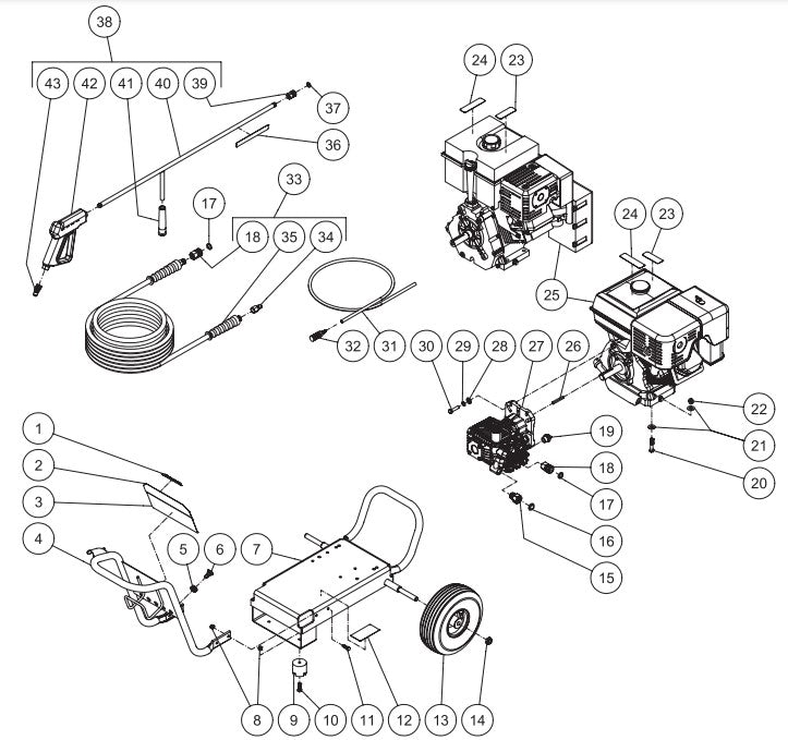 JP-3004-2MHB/2MVB (sn:0-99999999) Frame Assembly Parts By MI-T-M