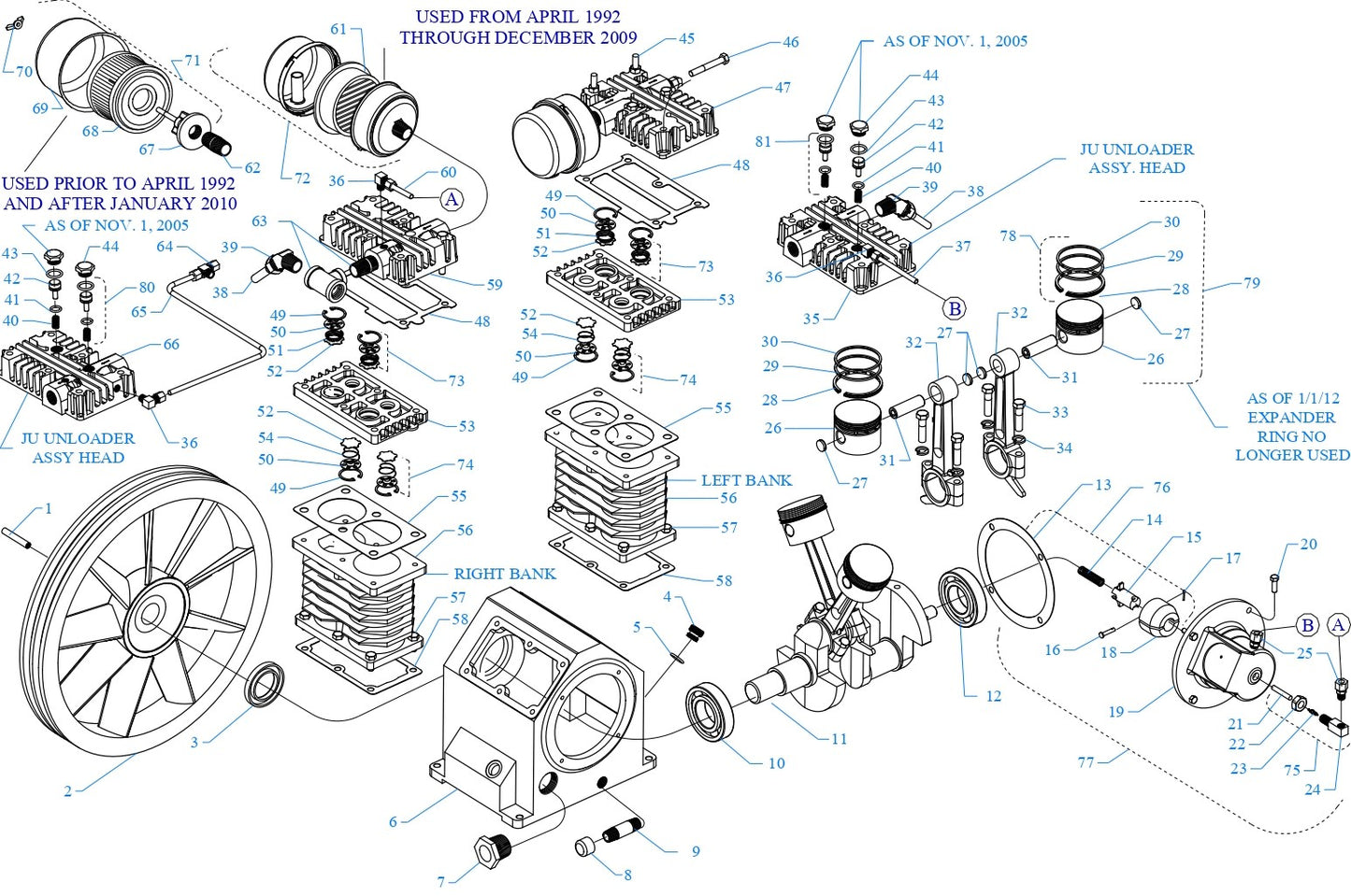 1 J And JU Single Stage Air Compressor pumps By Jenny Products