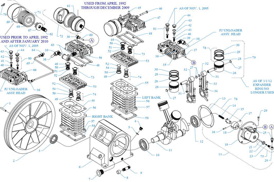 1 J And JU Single Stage Air Compressor pumps By Jenny Products