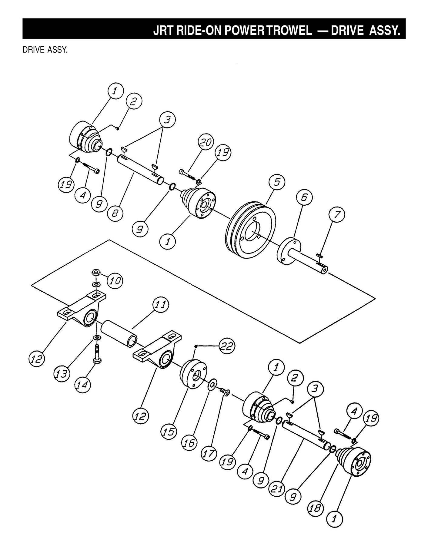 JRT Ride-On Power Trowel-Drive Assembly