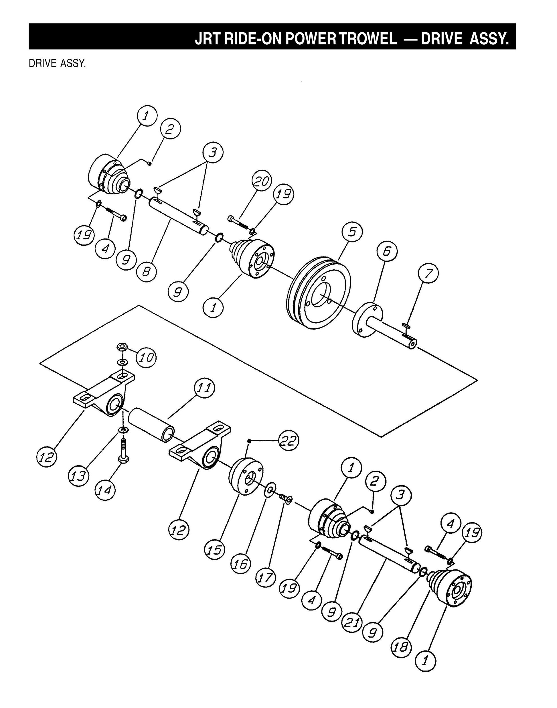 JRT Ride-On Power Trowel-Drive Assembly