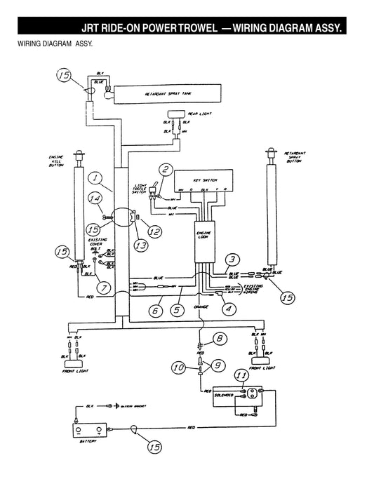 JRT Ride-On Power Trowel-Wiring Diagram Assembly (Fig 1)