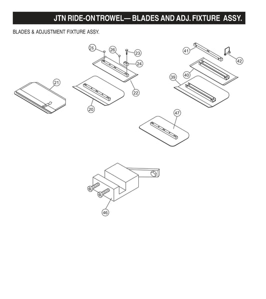 JTN Ride-On Trowel-Blades and ADJ. Fixture Assembly
