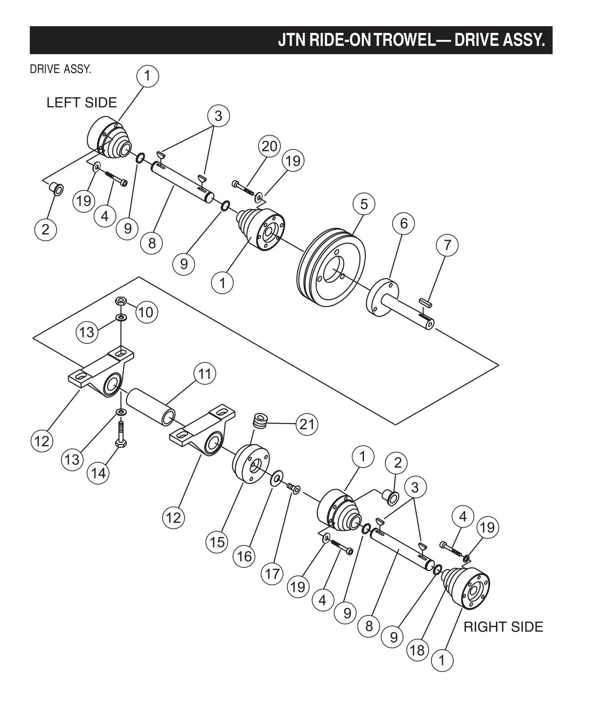 JTN Ride-On Trowel-Drive Assembly