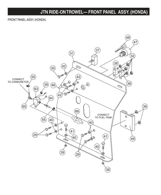 JTN Ride-On Trowel-Front Panel Assembly (Honda)