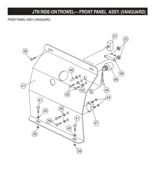 JTN Ride-On Trowel-Front Panel Assembly (Vanguard)