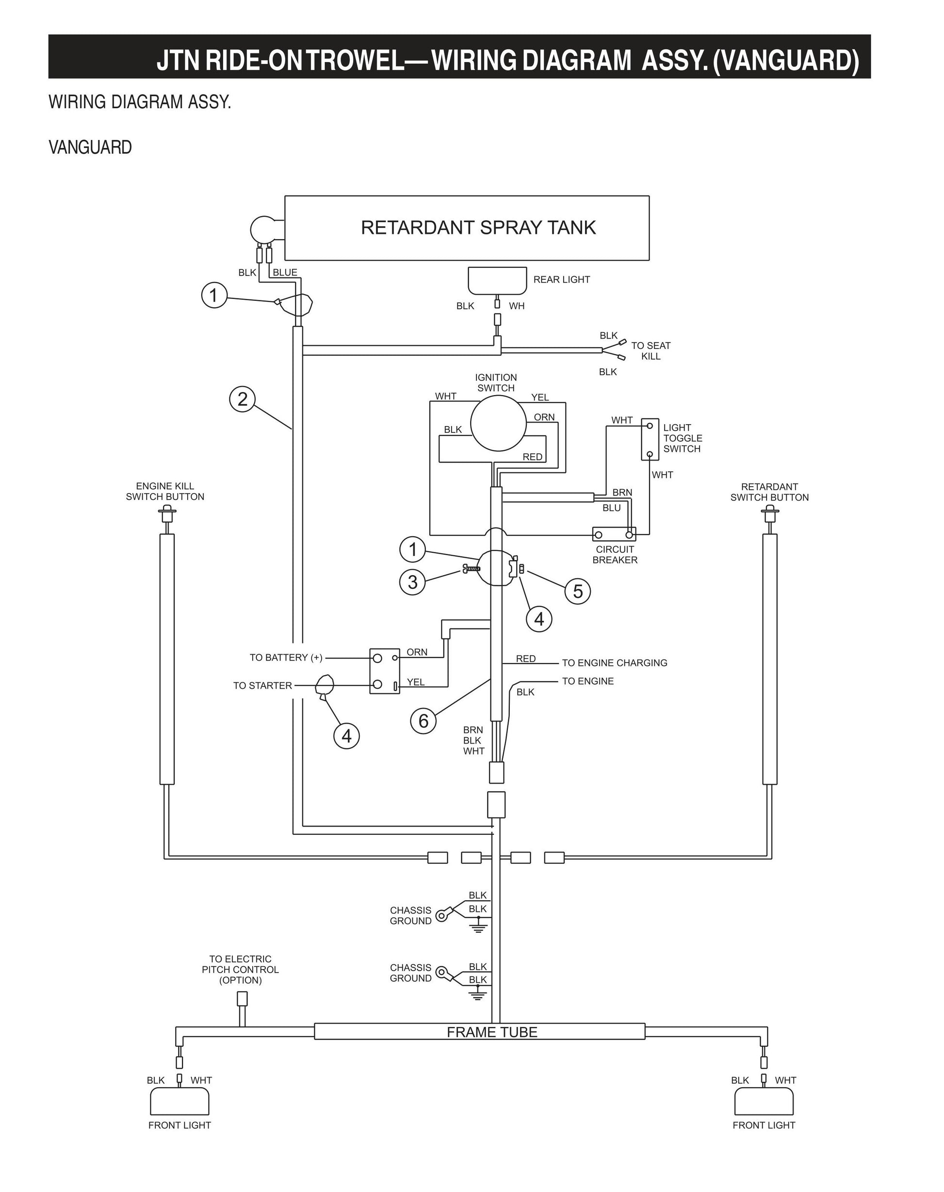 JTN Ride-On Trowel-Wiring Diagram Assembly (Vanguard)