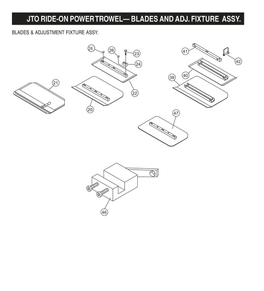 JTO Ride-On Power Trowel-Blades and ADJ. Fixture Assembly